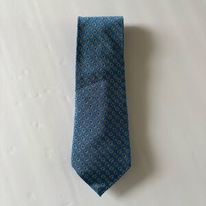 Lauren Ralph Lauren Silk Tie Light Blue White Yellow Floral Bloom Preppy Career